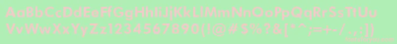 FuturaBookBoldRegular-fontti – vaaleanpunaiset fontit vihreällä taustalla