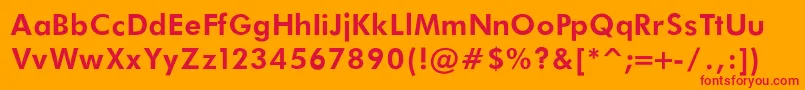 FuturaBookBoldRegular Font – Red Fonts on Orange Background
