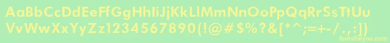 FuturaBookBoldRegular Font – Yellow Fonts on Green Background