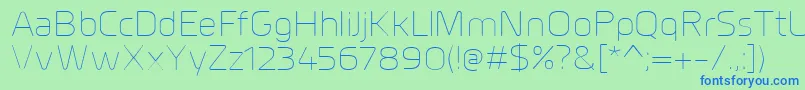 MillarUltralight Font – Blue Fonts on Green Background
