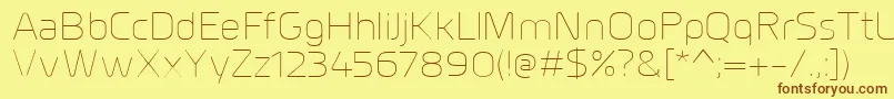 MillarUltralight Font – Brown Fonts on Yellow Background