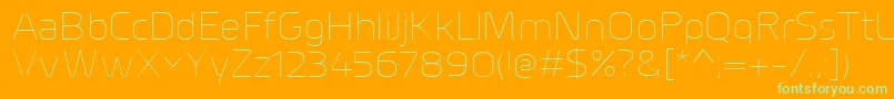 MillarUltralight Font – Green Fonts on Orange Background