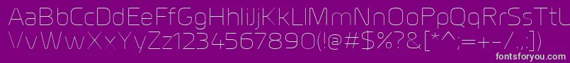 MillarUltralight Font – Green Fonts on Purple Background
