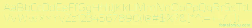 fuente MillarUltralight – Fuentes Verdes Sobre Fondo Amarillo