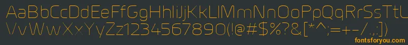 MillarUltralight Font – Orange Fonts on Black Background