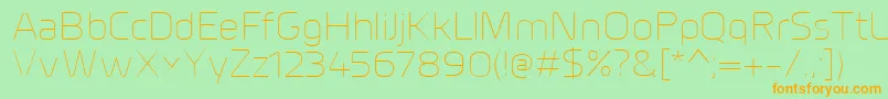 MillarUltralight-Schriftart – Orangefarbene Schriften auf grünem Hintergrund
