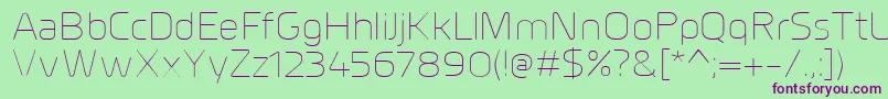 MillarUltralight Font – Purple Fonts on Green Background