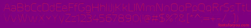 MillarUltralight-Schriftart – Rote Schriften auf violettem Hintergrund