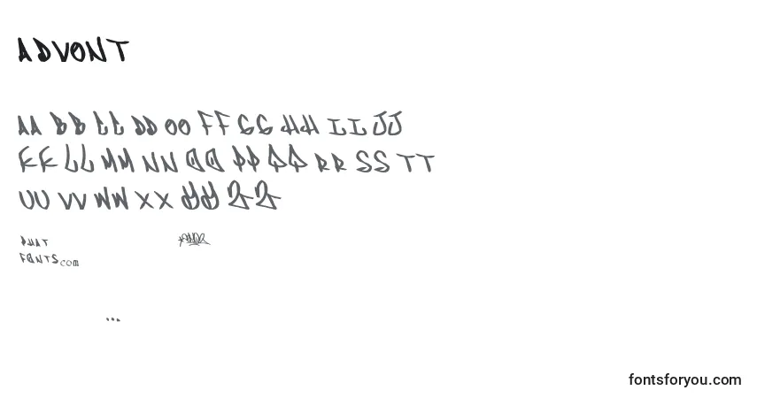 Czcionka Advent – alfabet, cyfry, specjalne znaki