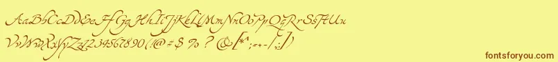 Yevida Font – Brown Fonts on Yellow Background