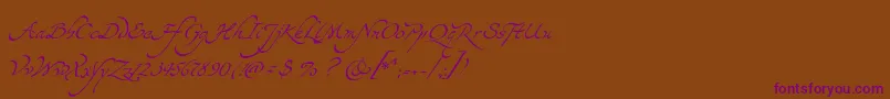 Yevida Font – Purple Fonts on Brown Background