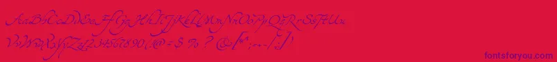 Yevida Font – Purple Fonts on Red Background