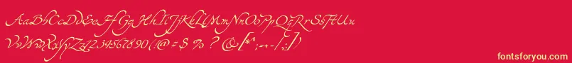 Yevida Font – Yellow Fonts on Red Background