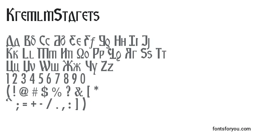 KremlinStarets Font – alphabet, numbers, special characters
