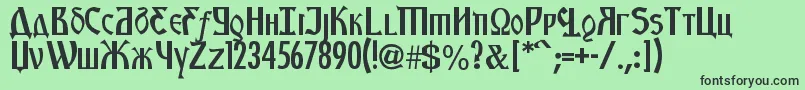 KremlinStarets-fontti – mustat fontit vihreällä taustalla