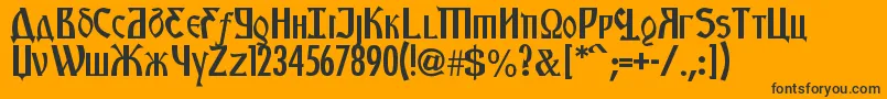 Шрифт KremlinStarets – чёрные шрифты на оранжевом фоне