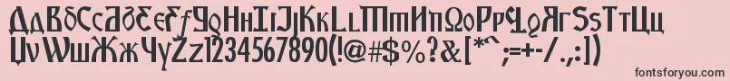 KremlinStarets-fontti – mustat fontit vaaleanpunaisella taustalla