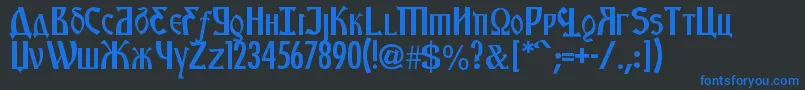 KremlinStarets Font – Blue Fonts on Black Background