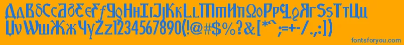 KremlinStarets Font – Blue Fonts on Orange Background