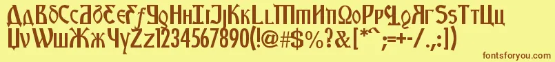 KremlinStarets Font – Brown Fonts on Yellow Background