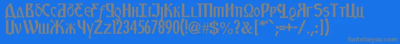 フォントKremlinStarets – 青い背景に灰色の文字
