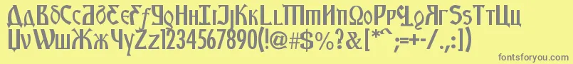 フォントKremlinStarets – 黄色の背景に灰色の文字