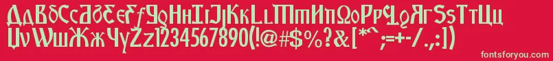 KremlinStarets Font – Green Fonts on Red Background