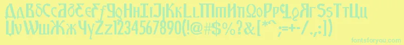 KremlinStarets Font – Green Fonts on Yellow Background