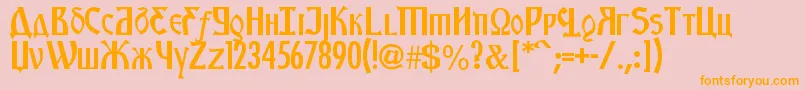 KremlinStarets Font – Orange Fonts on Pink Background