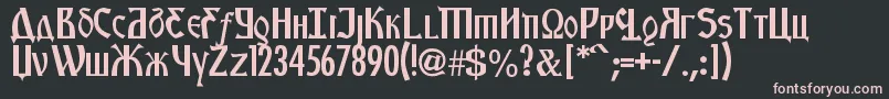 フォントKremlinStarets – 黒い背景にピンクのフォント
