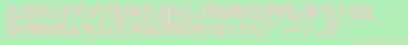 フォントKremlinStarets – 緑の背景にピンクのフォント
