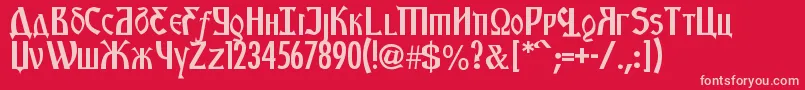 KremlinStarets Font – Pink Fonts on Red Background