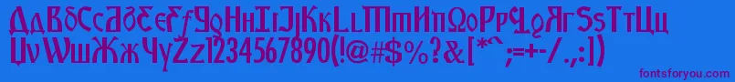 KremlinStarets Font – Purple Fonts on Blue Background