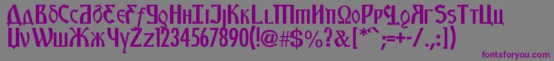 Шрифт KremlinStarets – фиолетовые шрифты на сером фоне