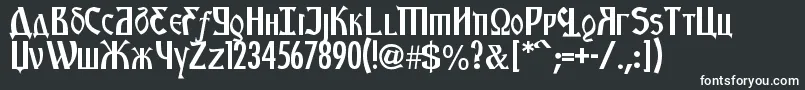 KremlinStarets-fontti – valkoiset fontit mustalla taustalla