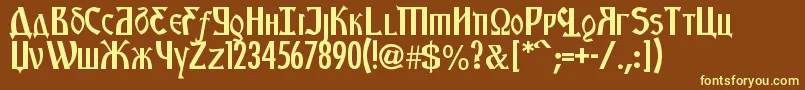 KremlinStarets-fontti – keltaiset fontit ruskealla taustalla