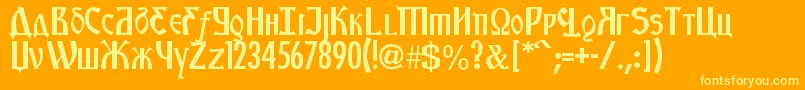 KremlinStarets-fontti – keltaiset fontit oranssilla taustalla