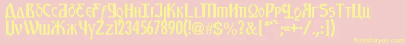 KremlinStarets Font – Yellow Fonts on Pink Background