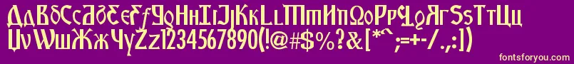 KremlinStarets Font – Yellow Fonts on Purple Background