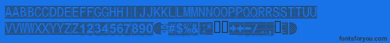 Fonte Secure4a – fontes pretas em um fundo azul