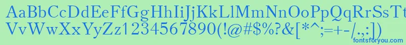 フォントTheanooldstyle – 青い文字は緑の背景です。