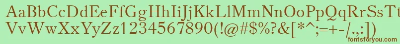 Шрифт Theanooldstyle – коричневые шрифты на зелёном фоне