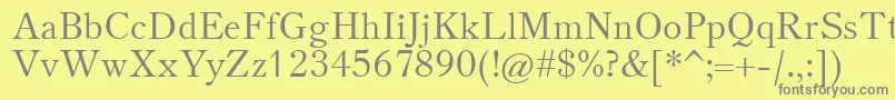 フォントTheanooldstyle – 黄色の背景に灰色の文字