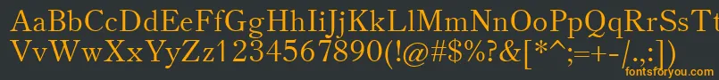 フォントTheanooldstyle – 黒い背景にオレンジの文字