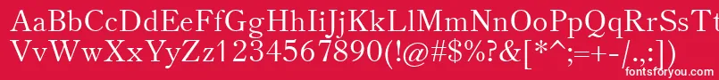 フォントTheanooldstyle – 赤い背景に白い文字