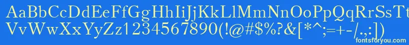 フォントTheanooldstyle – 黄色の文字、青い背景