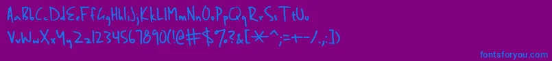 BenBrown Font – Blue Fonts on Purple Background