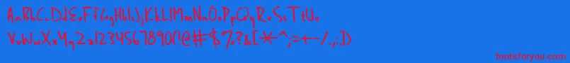 BenBrown Font – Red Fonts on Blue Background