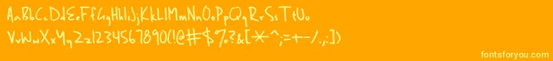 BenBrown-fontti – keltaiset fontit oranssilla taustalla