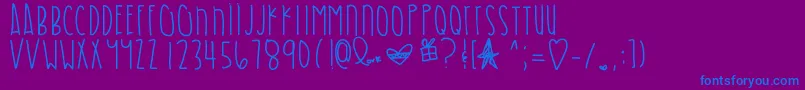 Shadesofblue-Schriftart – Blaue Schriften auf violettem Hintergrund